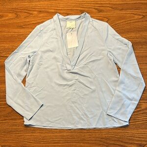 C/MEO Collective Plunging Neckline Long Sleeve Blouse Top